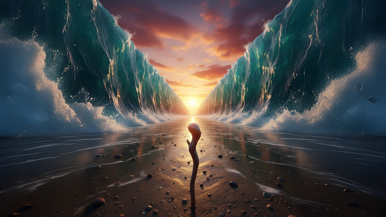 Thumbnail of the great miracle of Prophet Moses splitting the sea